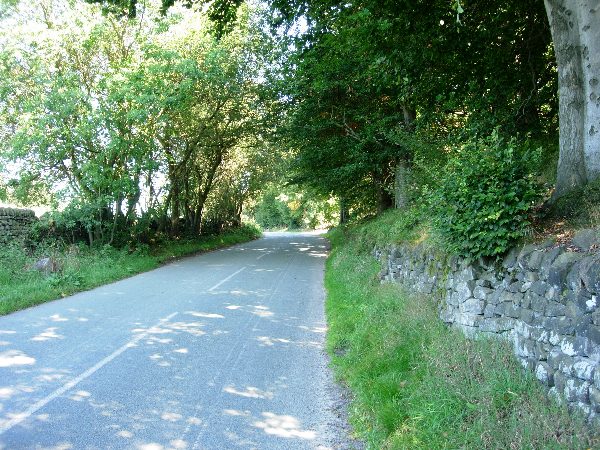 Road up towards entrance to Stanton Moor